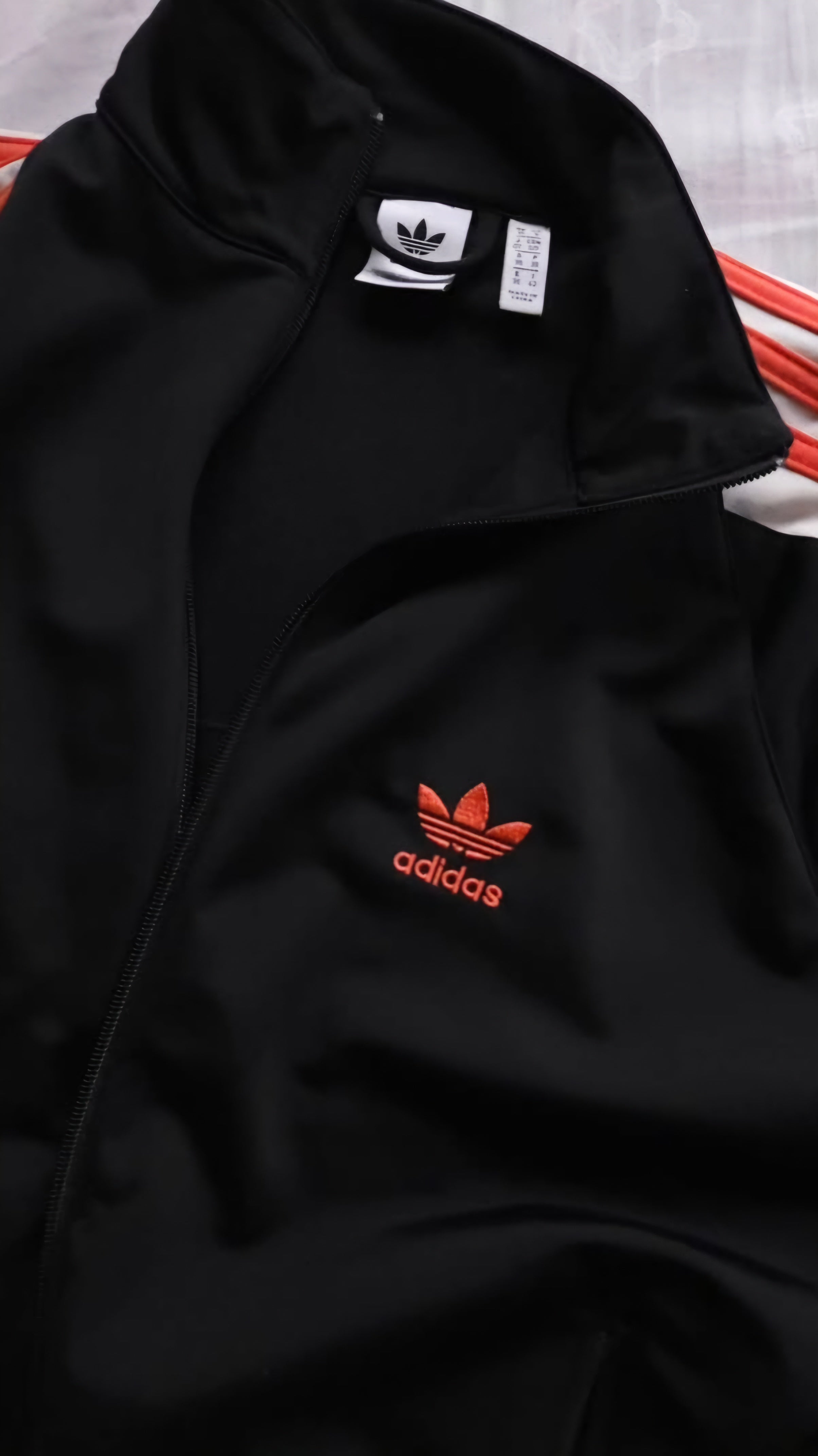 Adidas Originals Track Jacket – Black with Vivid Coral | Women’s S