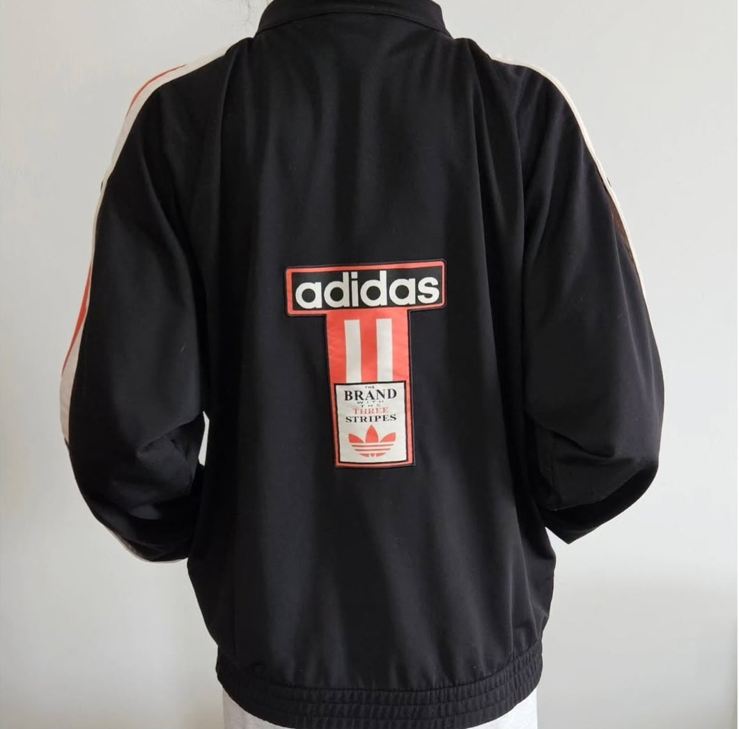 Adidas Originals Track Jacket – Black with Vivid Coral | Women’s S